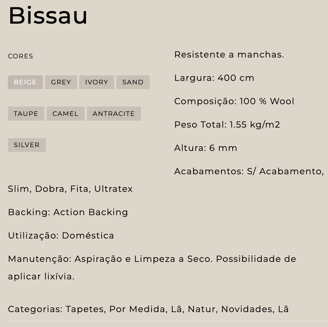 M2 tapete Bissau Slim