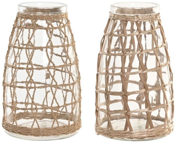 Pote vidro/vime ou corda D16*27Hcm