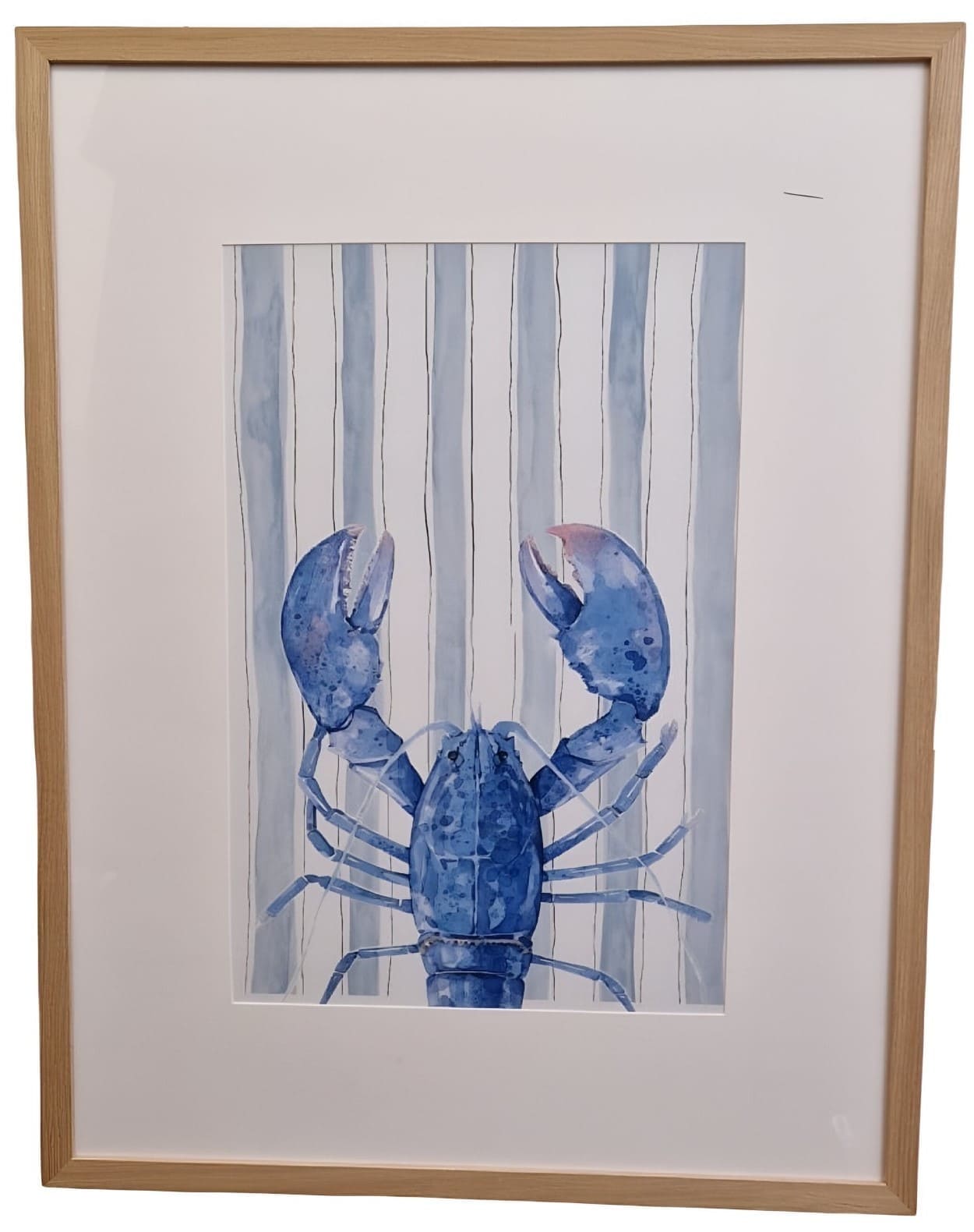 Quadro estampa 70*90 Lagosta azul c/PP branco