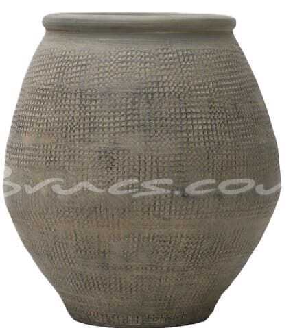 Vaso D44*47H cerâmica cinz