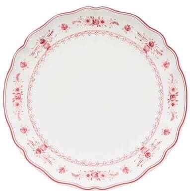 Prato raso D27cm VILA branco-vermelho