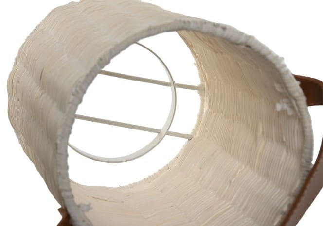 Porta-vela D20*30H rattan/vidro c/asa