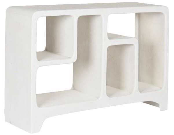 Consola 120*35*H80 resina/MDF rugoso branco