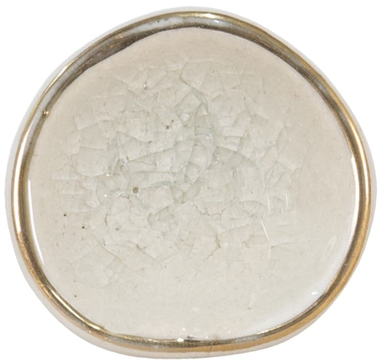 Puxador cerâmica 4*4*7cm oval c/dourado