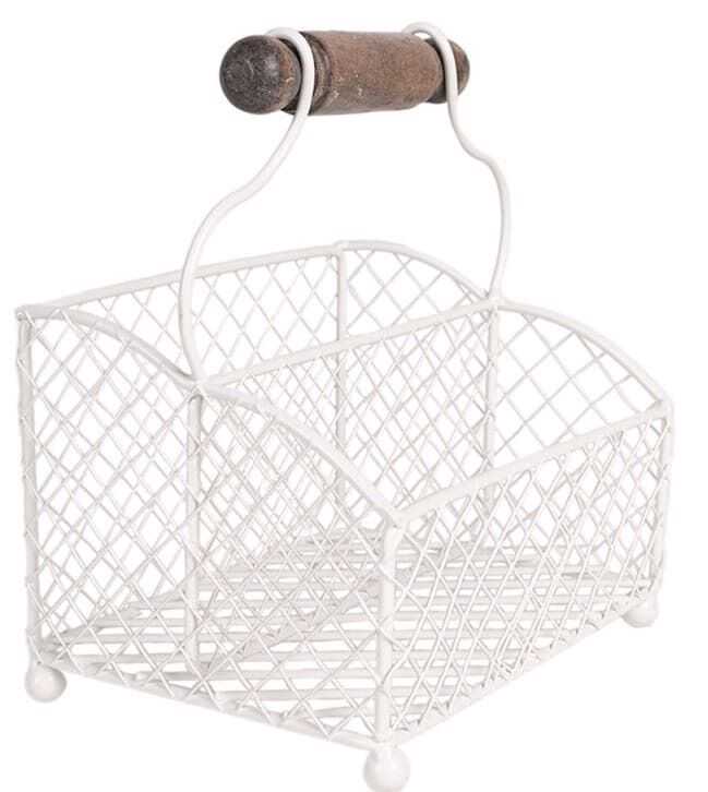 Cesto rede 19*15*9H metal branco