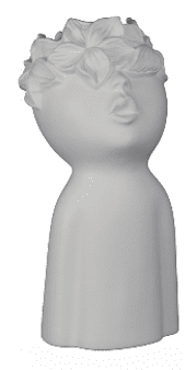 Vaso 14*32cm cabeça flores cerâmica