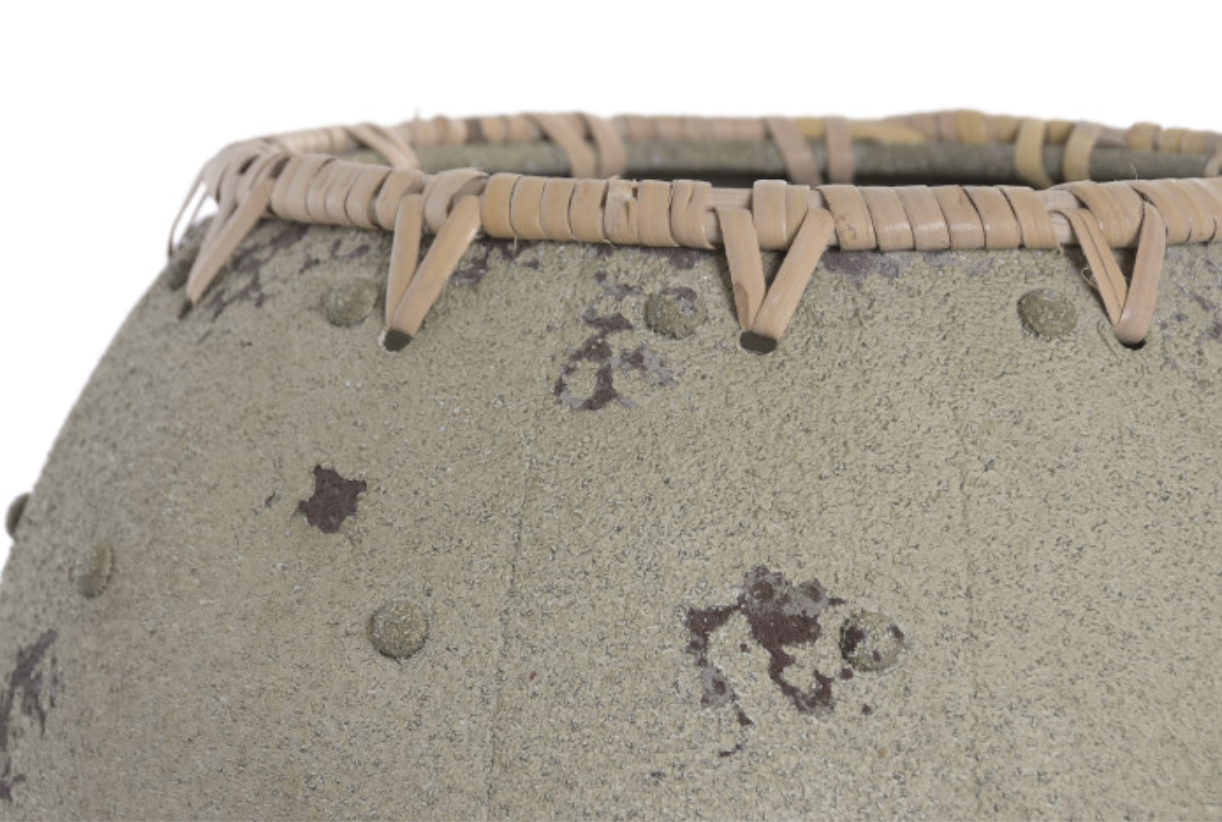 Vaso metal 37*37*30 cinzento envelhecido