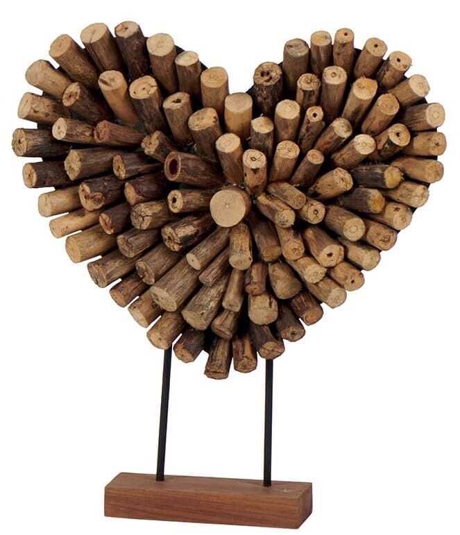 Decor coração madeira 44*8*40H c/suporte