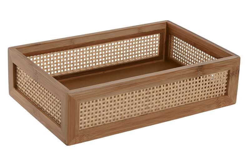 Caixa 26*17*7 bambú/rattan natural