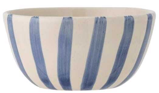 Taça cereais grés D14*H7cm riscas azuis