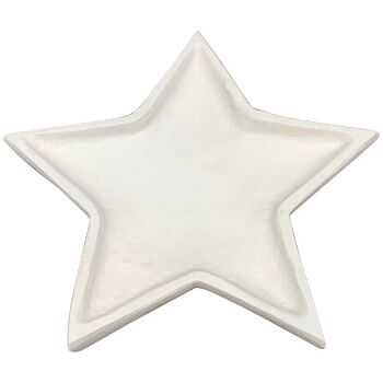 Prato estrela 15*15*3cm aluminio creme