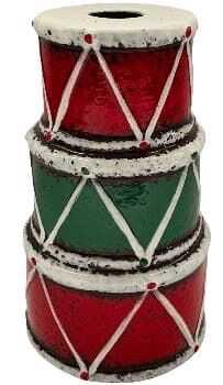 Porta-vela pilha tambores D9*15,3H cerâmica