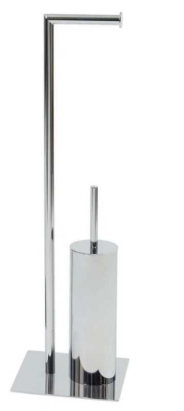 Porta-rolos c/ escova metal cromado 20*20*72H