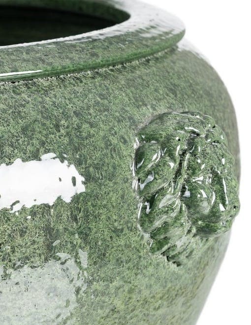 Vaso cerâmica D40*30H verde relevo