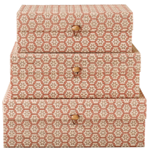 Caixa bambu 30*20,5*H10,5 desenhos coral