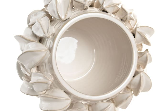 Centro/jarra cerâmica D30*19H carambola branca