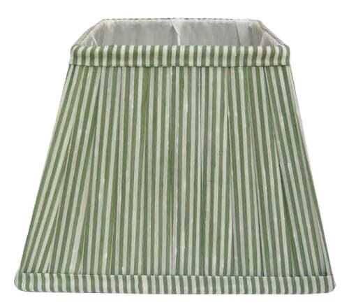 Abat-jour Cip 15*9,5*12H seda riscas verde