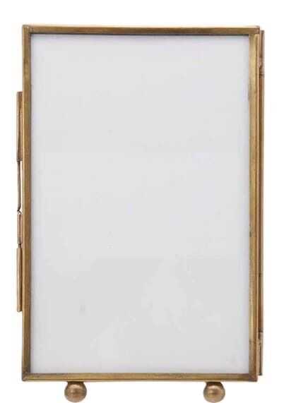 Moldura dupla 10*15 metal dourado